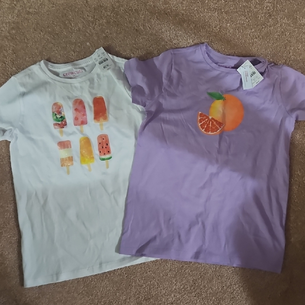 Crewcuts Popsicle and Orange Kids Tees - White and Purple